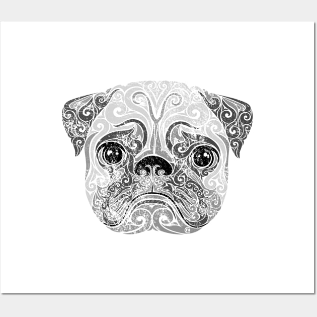 Swirly Pug Wall Art by VectorInk